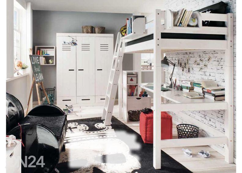 Suwem kõrge narivoodi Fantazy kaldredeliga 90x200 cm suurendatud