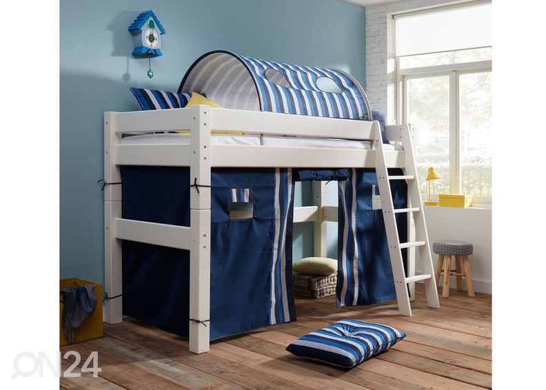 Suwem poolkõrge narivoodi Lahe MINI kaldredeliga 80x160 cm suurendatud