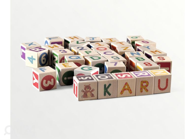 Tähe- ja numbriklotsid Eesti tähestik, 36 tk suurendatud