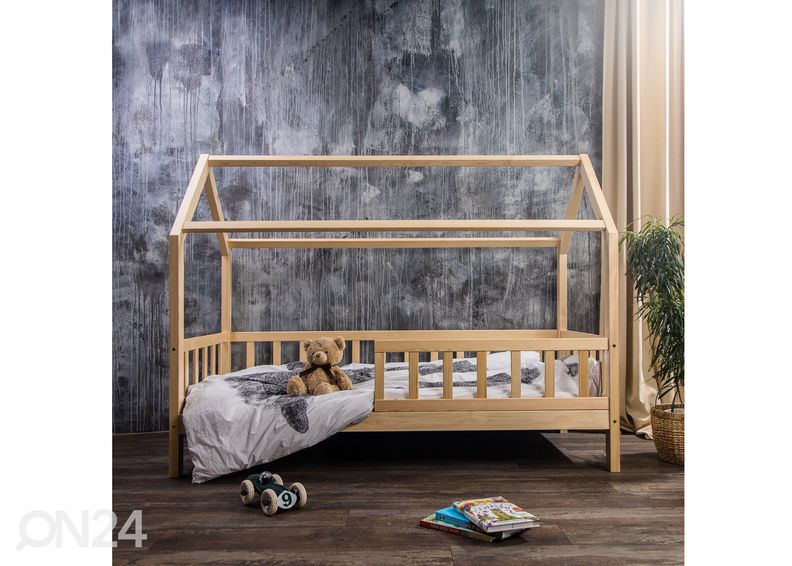 Täispuidust lastevoodi 90x200 cm suurendatud