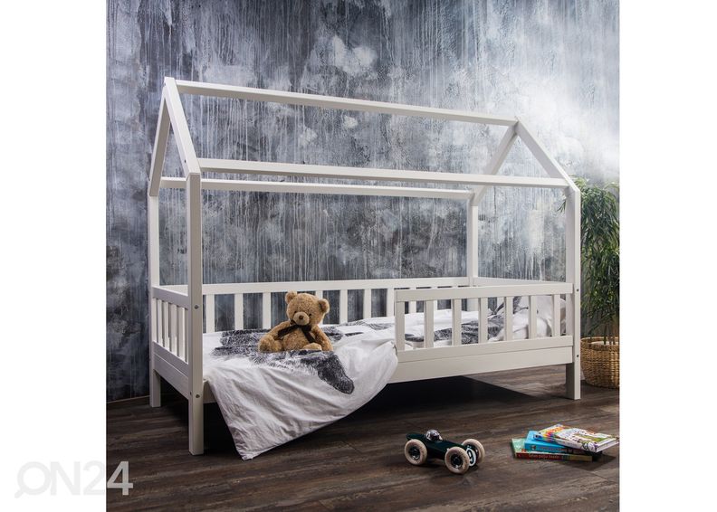 Täispuidust lastevoodi 90x200 cm suurendatud