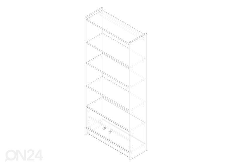 Täispuidust riiul suurendatud