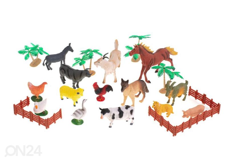Taluloomade figuurid 14tk + tarvikud suurendatud