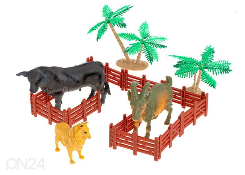 Taluloomade figuurid 14tk + tarvikud suurendatud