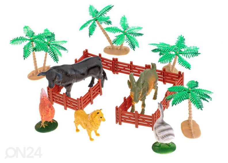 Taluloomade figuurid 14tk + tarvikud suurendatud
