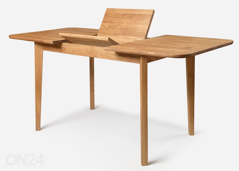 Tammepuidust pikendatav söögilaud Frans 1P 120-160x80 cm suurendatud