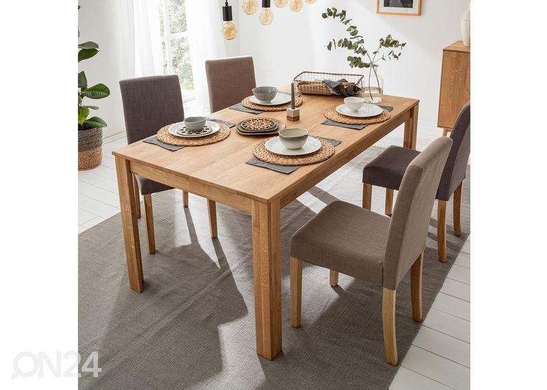 Tammepuidust pikendatav söögilaud Liina 140-200x90 cm suurendatud