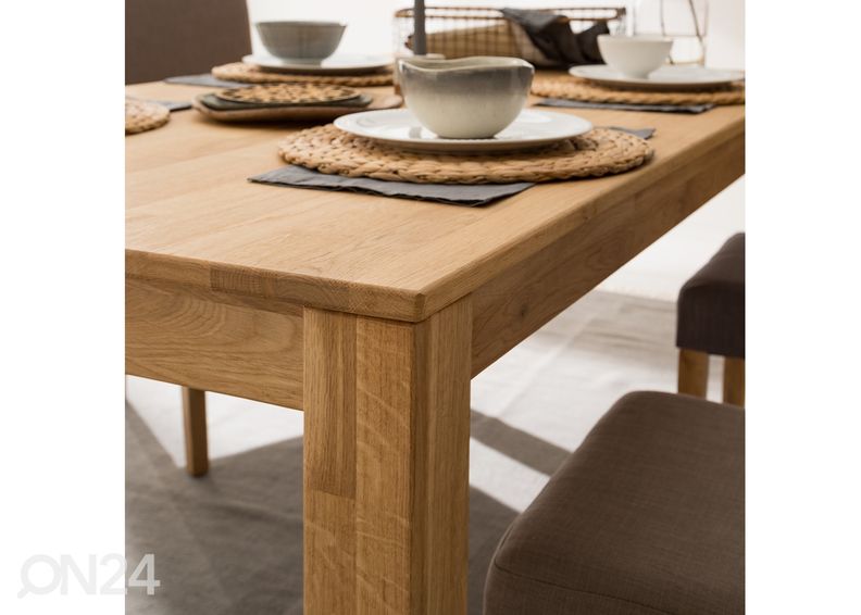 Tammepuidust pikendatav söögilaud Liina 140-200x90 cm suurendatud