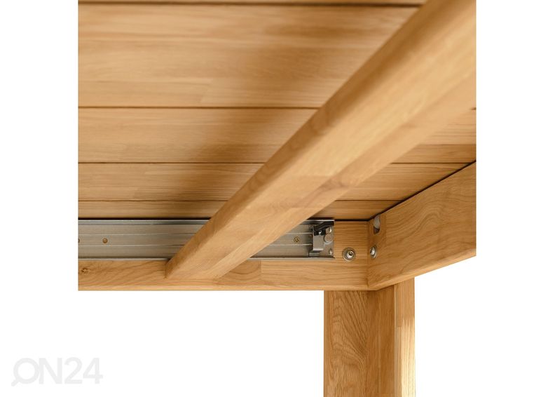 Tammepuidust pikendatav söögilaud Liina 140-200x90 cm suurendatud