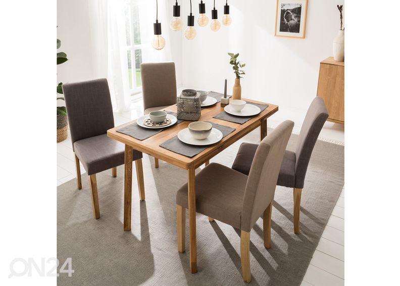 Tammepuidust pikendatav söögilaud Mini1 110-170x65 cm suurendatud