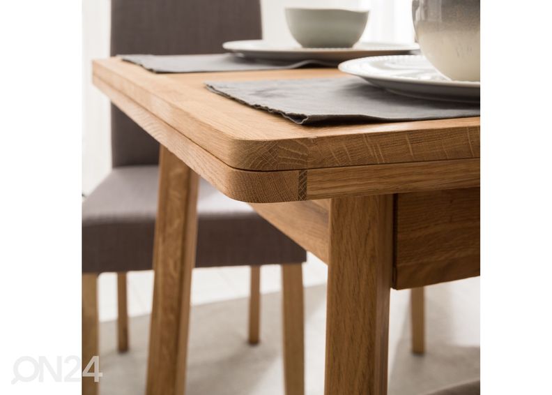 Tammepuidust pikendatav söögilaud Mini1 110-170x65 cm suurendatud
