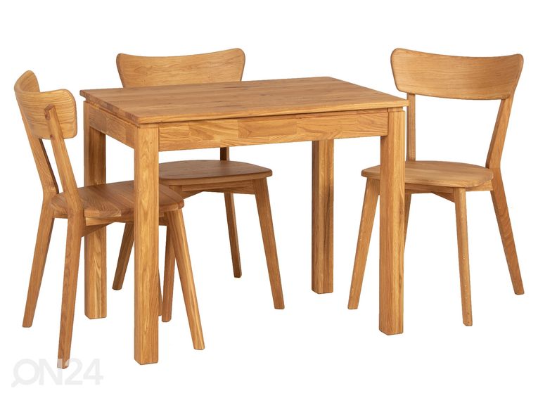 Tammepuidust söögilaud 90x60 cm suurendatud
