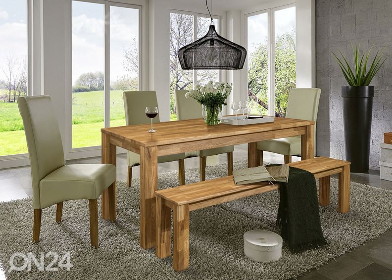 Tammepuidust söögilaud Provence 4 140x90 cm suurendatud