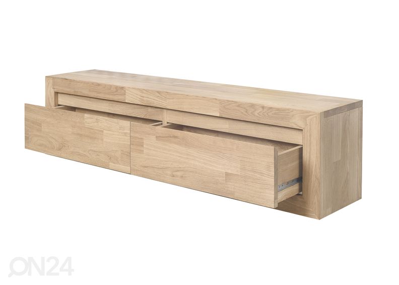 Tammepuidust TV-alus / seinakapp Delf, valge õli suurendatud