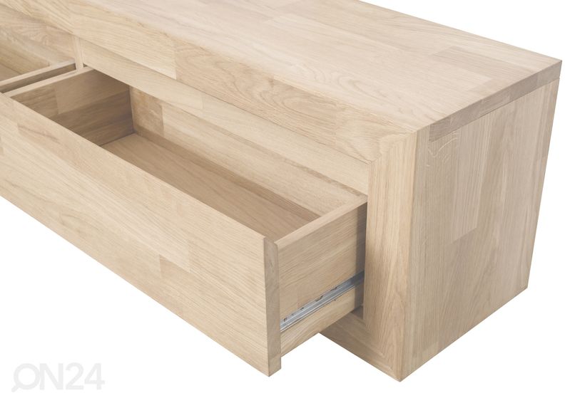 Tammepuidust TV-alus / seinakapp Delf, valge õli suurendatud