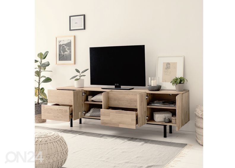 Tammepuidust TV alus Varberg, valge õli suurendatud