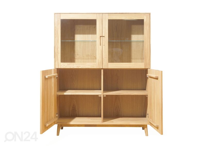 Tammepuidust vitriinkapp Scan, valge õli suurendatud