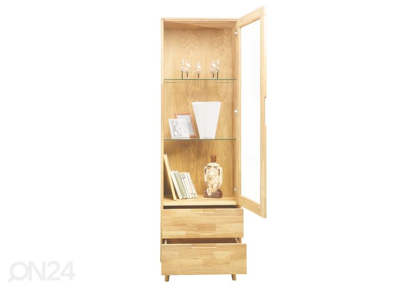 Tammepuidust vitriinkapp Scan1, valge õli suurendatud