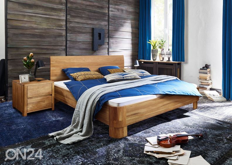 Tammepuidust voodi Lausenne 160x200 cm suurendatud