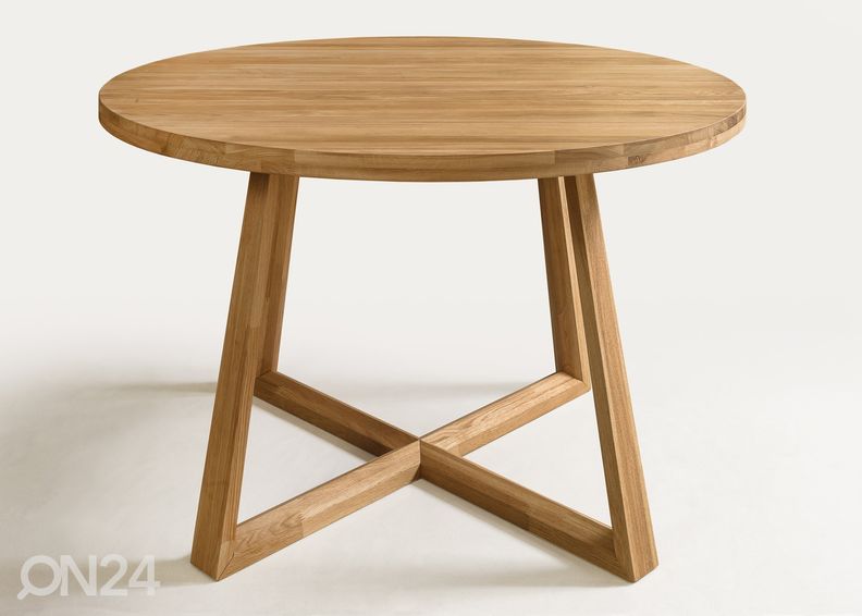 Tammepuust pikendatav söögilaud Merbi 120/160x120 cm suurendatud