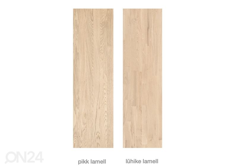 Tammepuust pikendatav söögilaud Merbi 120/160x120 cm, valge õli suurendatud