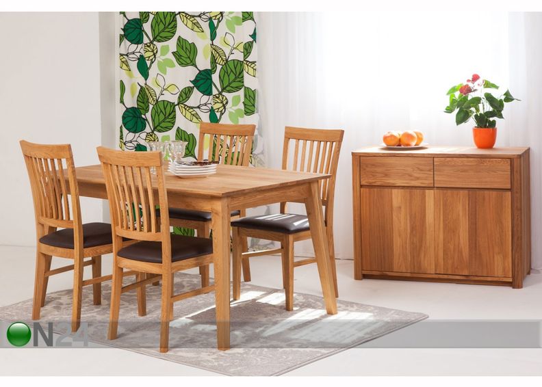 Tammepuust söögilaud Genf 160x90 cm+ 4 tooli Ron suurendatud