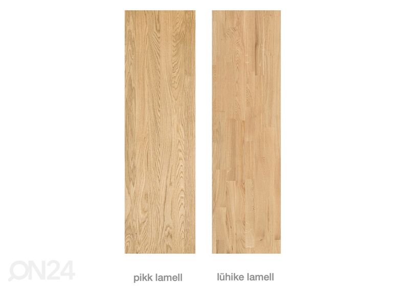 Tammepuust söögilaud Vienna Ø110 cm suurendatud