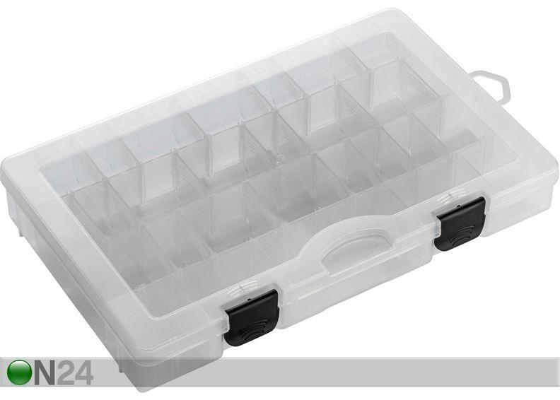 Tarvikute- ja landikarp 24 muudetavat jaotist 35.5 x 23 x 5 cm suurendatud