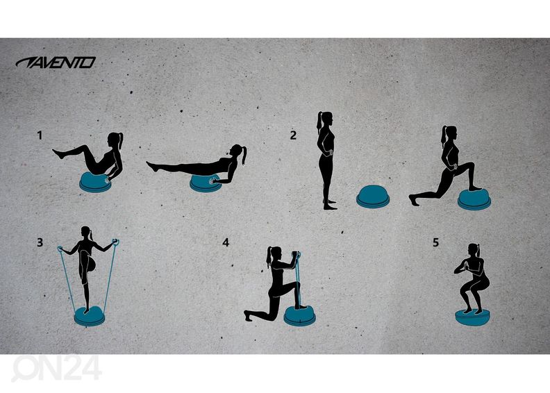 Tasakaalu treenija + 2 treeningkummi Ø 58 cm Avento suurendatud