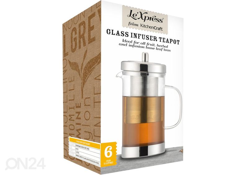 Teekann roostevaba teesõelaga Le'Xpress 1 L suurendatud