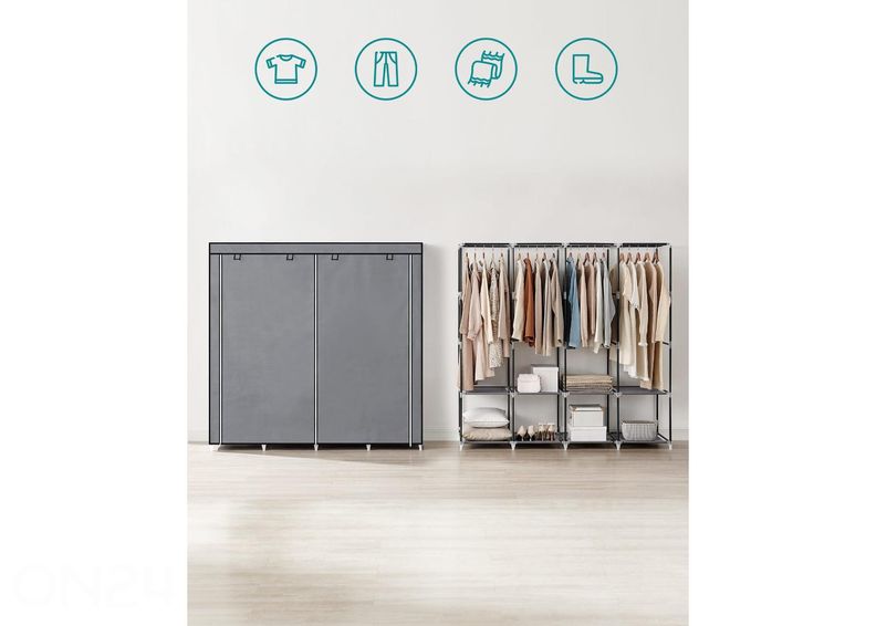 Tekstiilist riidekapp, hall suurendatud