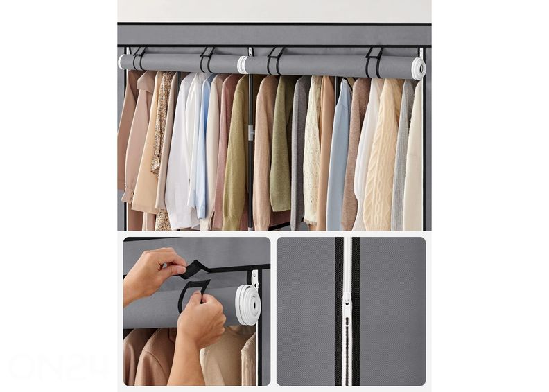 Tekstiilist riidekapp, hall suurendatud