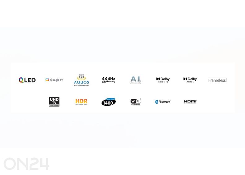 Teler Sharp 55" (139 cm) QLED 4K Ultra HD Google TV, Dolby Vision IQ, Dolby Atmos suurendatud
