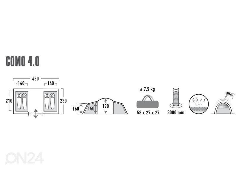 Telk como 40 kamuflaaž High Peak suurendatud