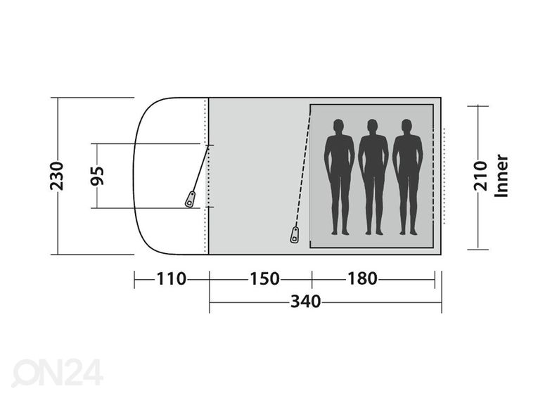 Telk Easy Camp Palmdale 300 kolmele suurendatud
