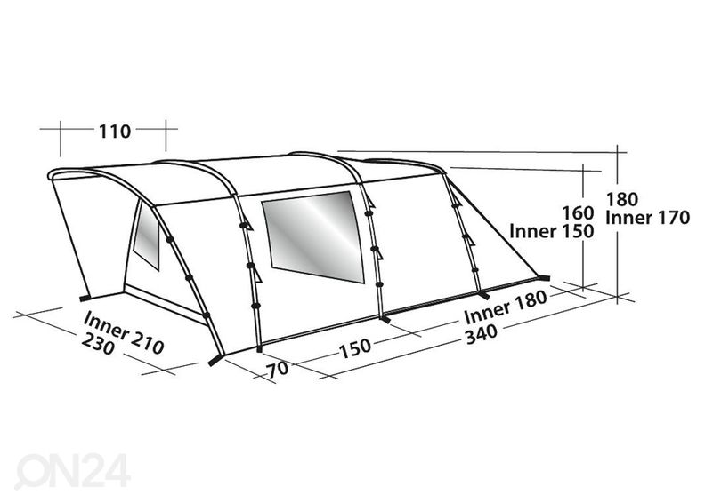 Telk Easy Camp Palmdale 300 kolmele suurendatud