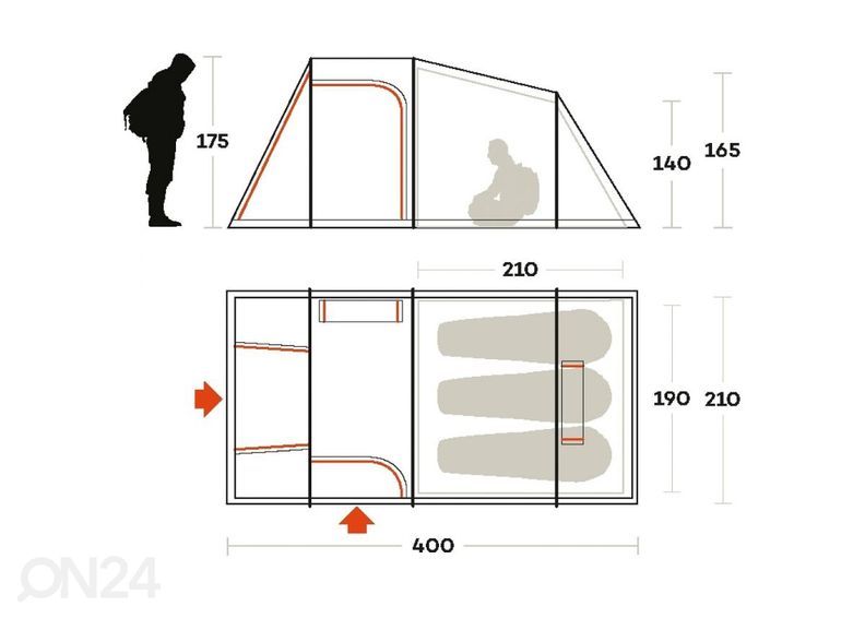Telk FERRINO Meteora 3-inimesele suurendatud