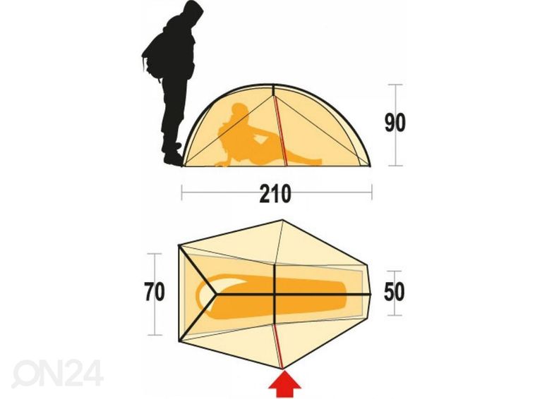 Telk FERRINO Nemesi 1-inimesele suurendatud