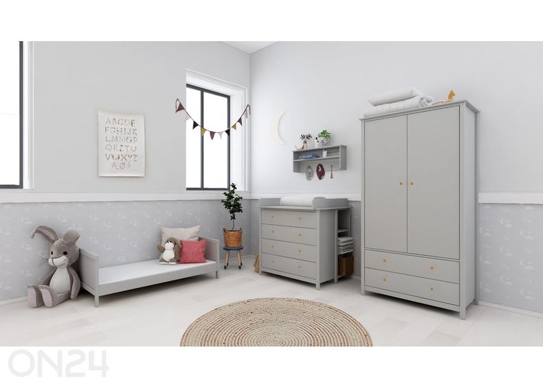 Thuka beebivoodi Luna ümberehituskomplekt juunior voodiks suurendatud