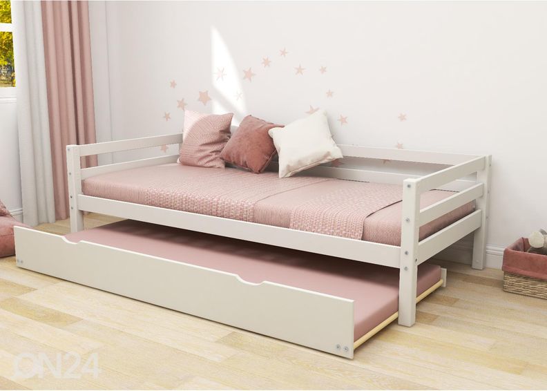 Thuka lastevoodi Actim külalistevoodiga, valge suurendatud