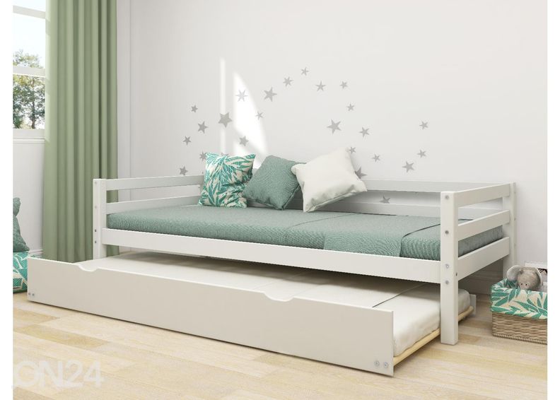 Thuka lastevoodi Actim külalistevoodiga, valge suurendatud