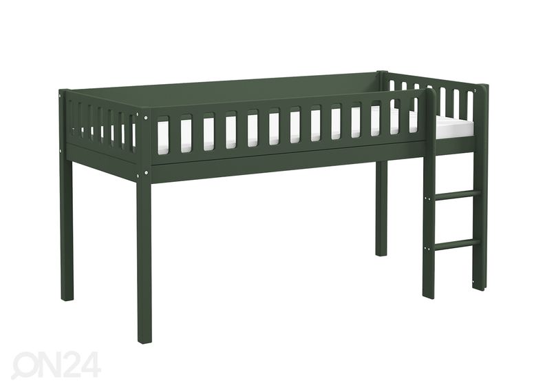 Thuka lastevoodi Viggo poolkõrge, roheline suurendatud