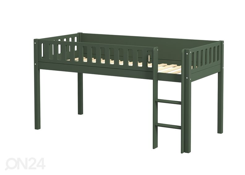 Thuka lastevoodi Viggo poolkõrge, roheline suurendatud