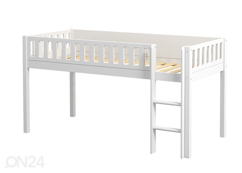 Thuka lastevoodi Viggo poolkõrge, valge suurendatud