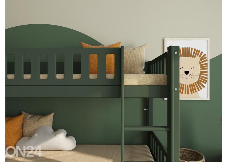 Thuka narivoodi Viggo 2-kohaline sahtlitega, roheline suurendatud