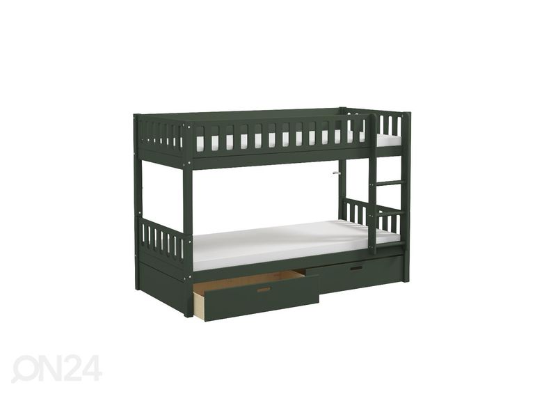 Thuka narivoodi Viggo 2-kohaline sahtlitega, roheline suurendatud