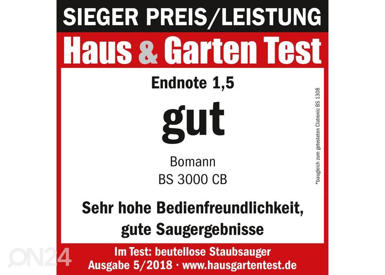 Tolmuimeja Bomann BS3000CBR punane suurendatud