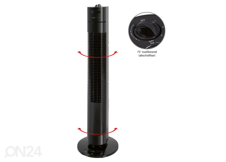 Tornventilaator 78cm Clatronic TVL3770, must suurendatud