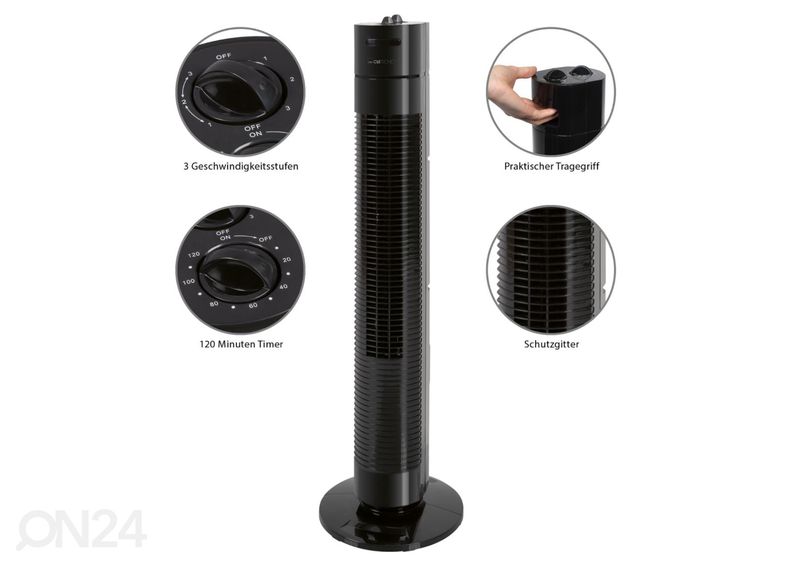 Tornventilaator 78cm Clatronic TVL3770, must suurendatud