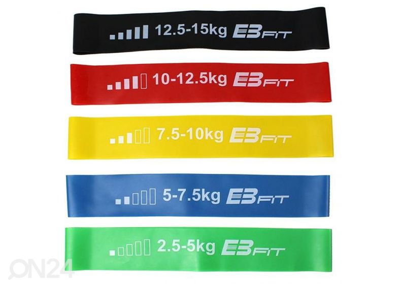 Treeningkummide komplekt 5in1 Fitnnes Crosfit mini Band EB FIT 1028842 suurendatud